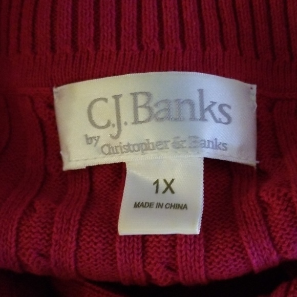 CJ Banks envelope collar sweater NWOT - Picture 4 of 8